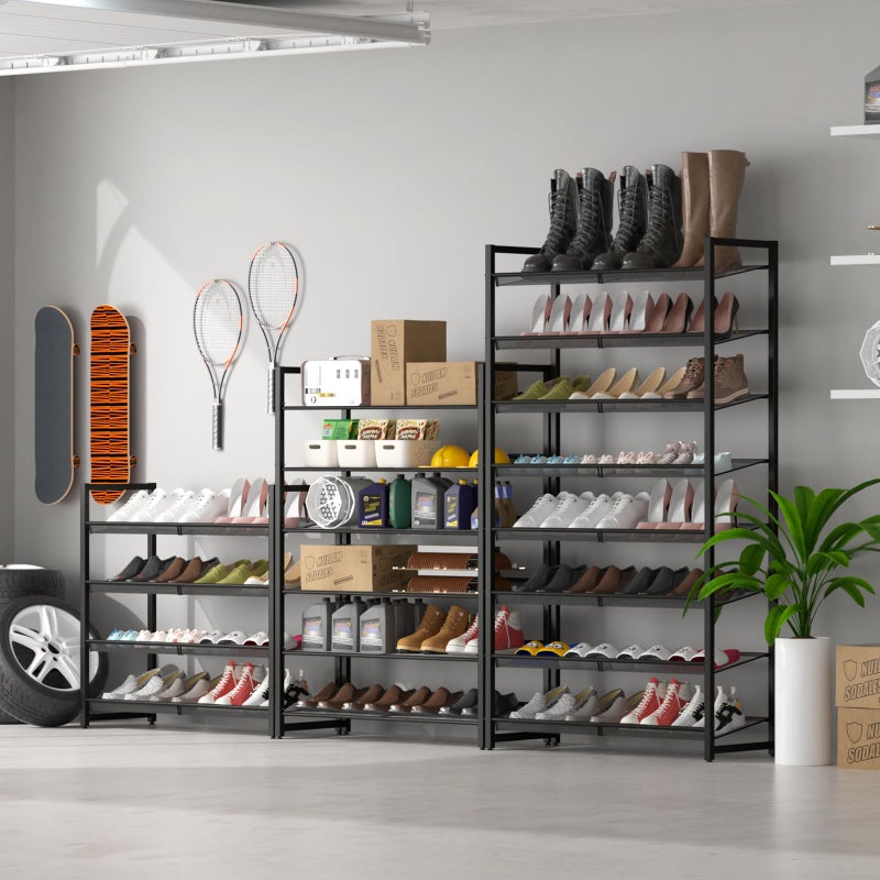 MILEFA Shoe Rack, 8-Tier Metal Shoe Organizer, Tall Shoe Rack for Closet,entryway,Garage, with Adjustable Flat or Angled Shelves, 32-40 Pairs,Shoes That can accommodate The Whole Family. - Image 4