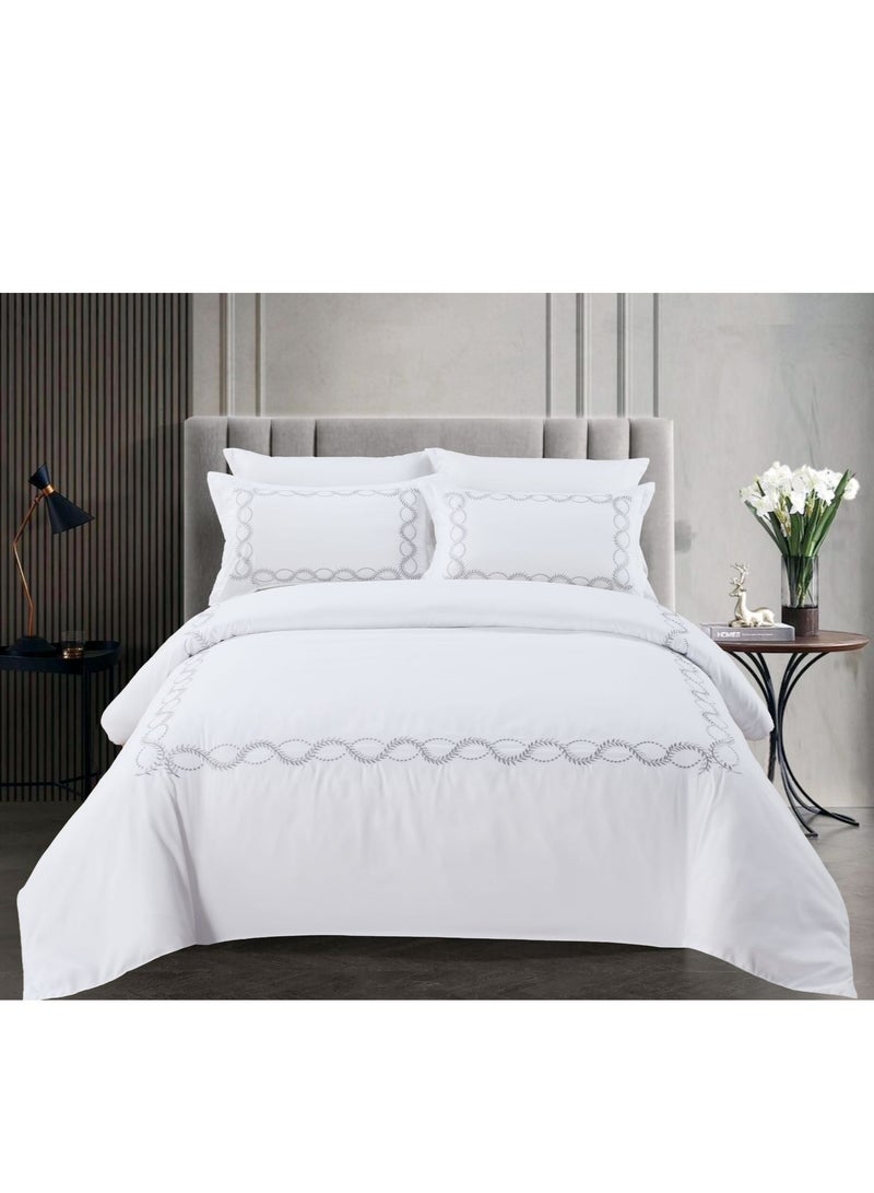 MMM HOME MMM HOME Embroidered 6pcs King size High Cotton Hotel Master Quality Microfiber Bedding Set Comforter/Bedsheet/Pillow covers set  - Image 1