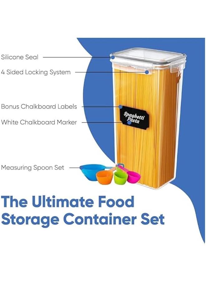 HOOKOR 24 Pack Airtight Food Storage Containers with Lids, Kitchen and Pantry Organization and Storage, BPA Free Kitchen Storage Containers for Spaghetti, Sugar,Cereal, Rice, Flour & Oats - Image 3