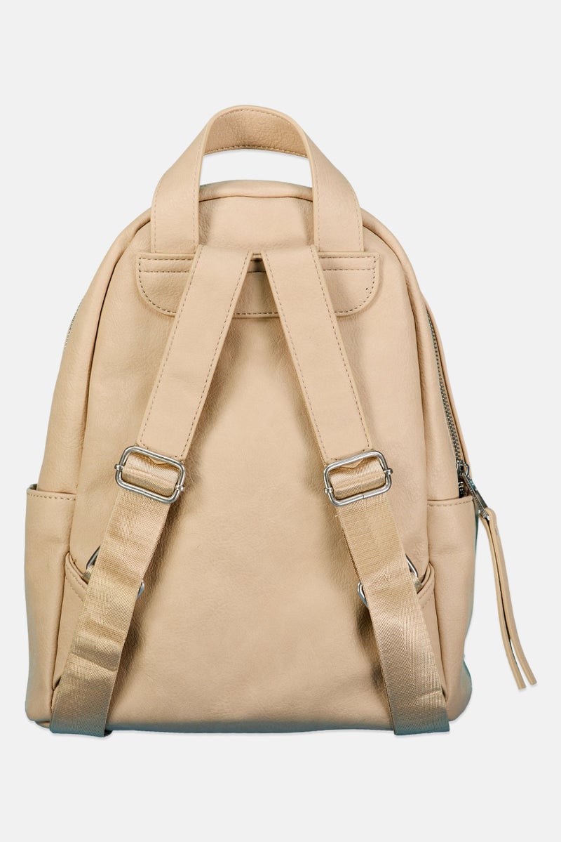French Connection Women Snowman Sherpa Backpack 31 H x 25 L x 13 W cm, Beige  - Image 2