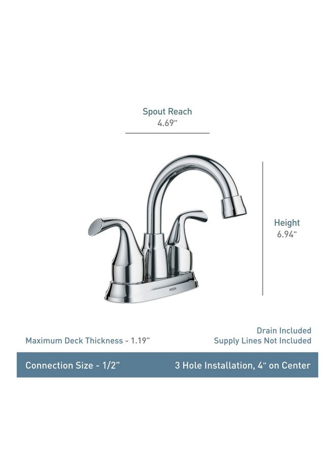 Moen Idora Matte Black Two-Handle Centerset Bathroom Sink Faucet with Drain Assembly, 84115BL - Image 4