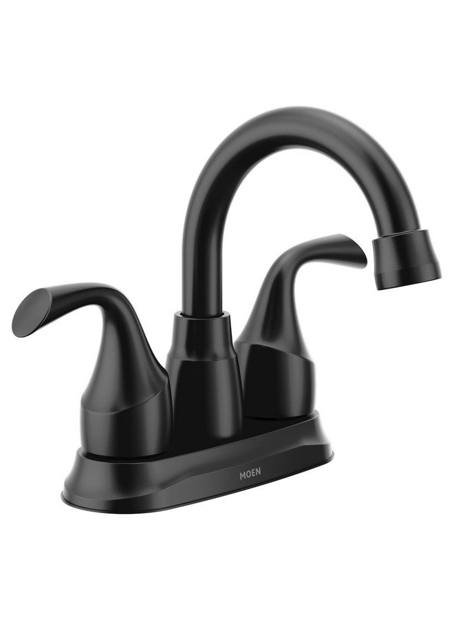 Moen Idora Matte Black Two-Handle Centerset Bathroom Sink Faucet with Drain Assembly, 84115BL - Image 1