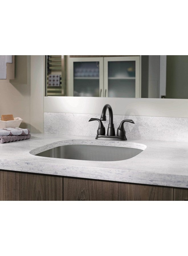 Moen Idora Matte Black Two-Handle Centerset Bathroom Sink Faucet with Drain Assembly, 84115BL - Image 2