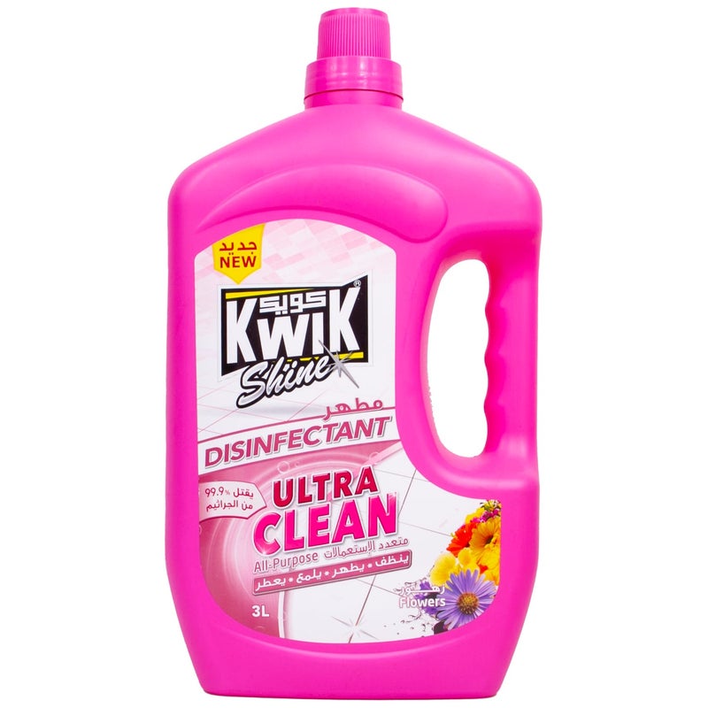 Kwik Ultra Clean Flower Disinfectant 3 Litre
