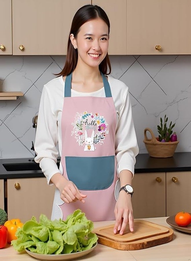 Finalize 2Pcs Waterproof Kitchen Apron with Pocket & Side Hand-Wiping Towel - Adjustable Cooking Aprons for Women & Men for Home, Baking, Cleaning-Free Size, Random Color (Multi Apron) - Image 5