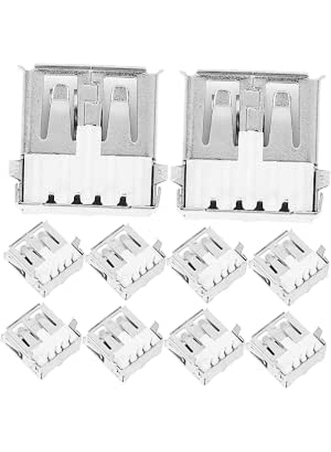 بالاكو 100 قطعة موصل USB من النوع A أنثى بزاوية 90 درجة أفقية مقبس لحام منافذ بديلة USB 2.0 لأجزاء الإلكترونيات والإصلاح - Image 1