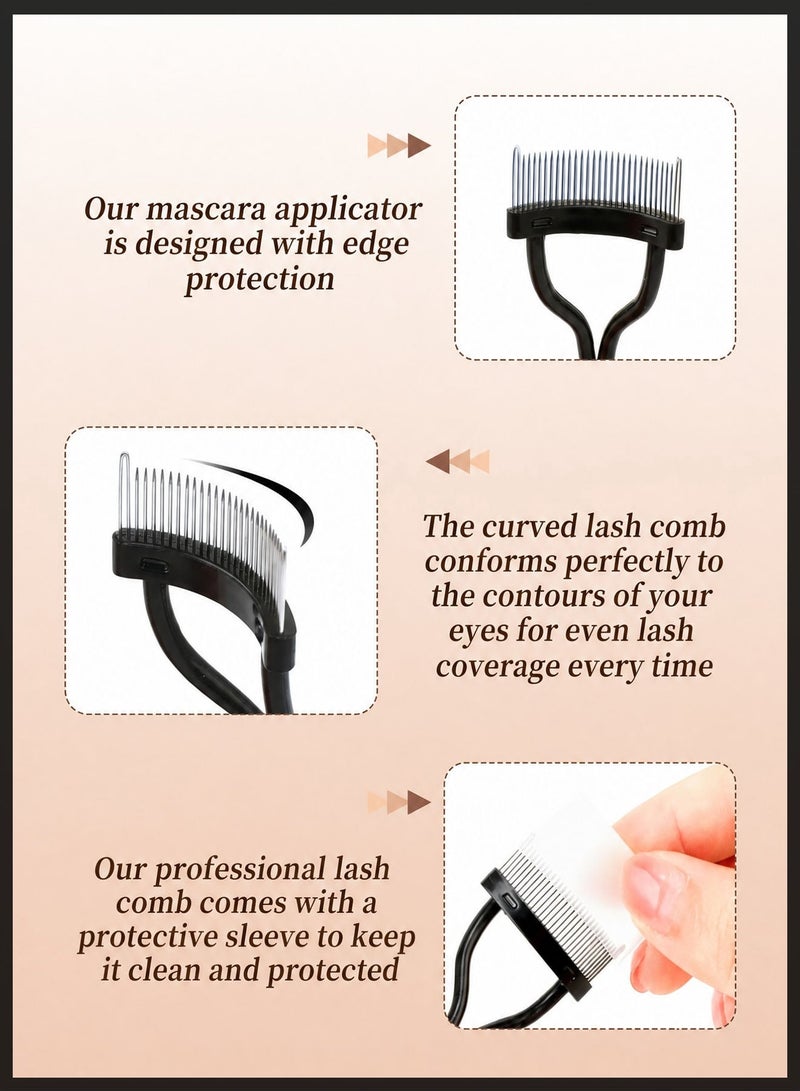 JMEILI 5Pcs Eyelash Curlers Set, Lash Curler and Eyelash Comb with 3 Replacement Pads, Portable Eye Curler for Women Daily Makeup, Matte Black - Image 3
