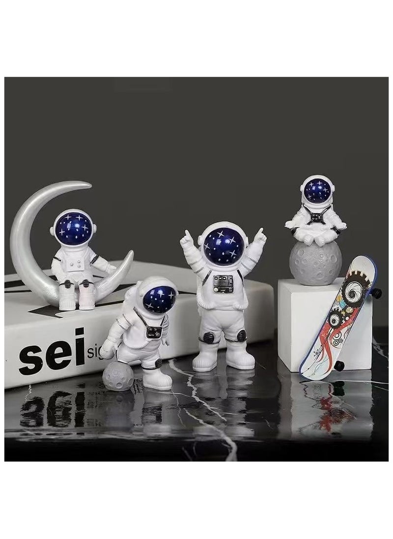 Generic Creative Astronaut Decoration 4-Pack Astronaut Statue Astronaut Statue Model For Astronaut Model Living Room TV Cabinet Hanging Decoration Children's Room Decoration Space Theme Birthday Gift - Blue  - Image 2