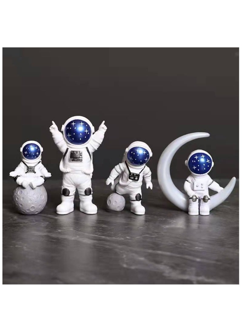 Generic Creative Astronaut Decoration 4-Pack Astronaut Statue Astronaut Statue Model For Astronaut Model Living Room TV Cabinet Hanging Decoration Children's Room Decoration Space Theme Birthday Gift - Blue  - Image 3