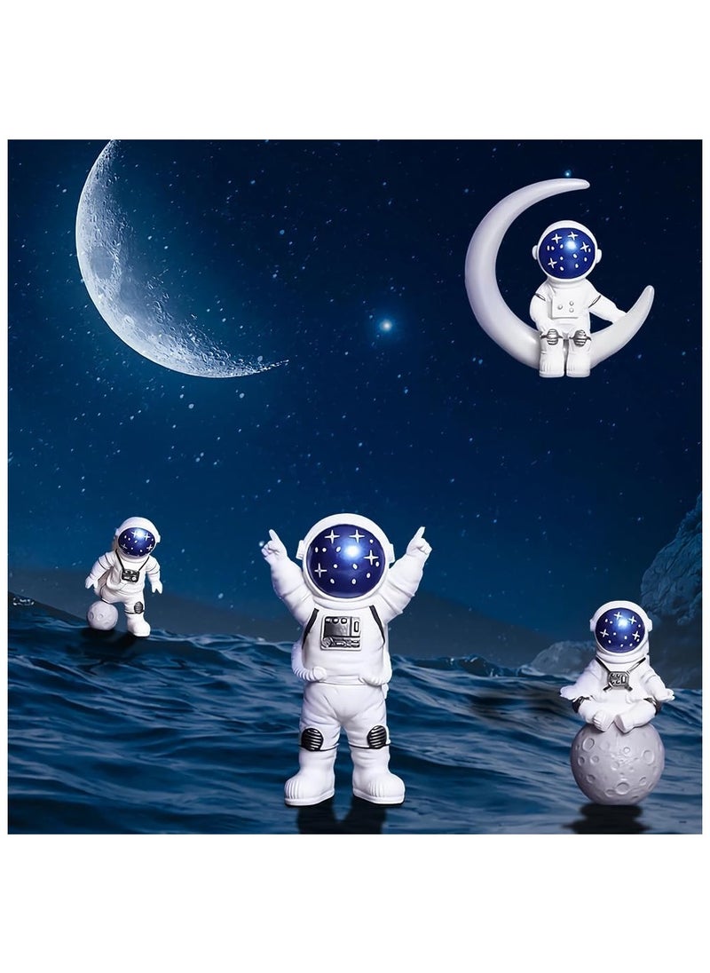 Generic Creative Astronaut Decoration 4-Pack Astronaut Statue Astronaut Statue Model For Astronaut Model Living Room TV Cabinet Hanging Decoration Children's Room Decoration Space Theme Birthday Gift - Blue  - Image 5