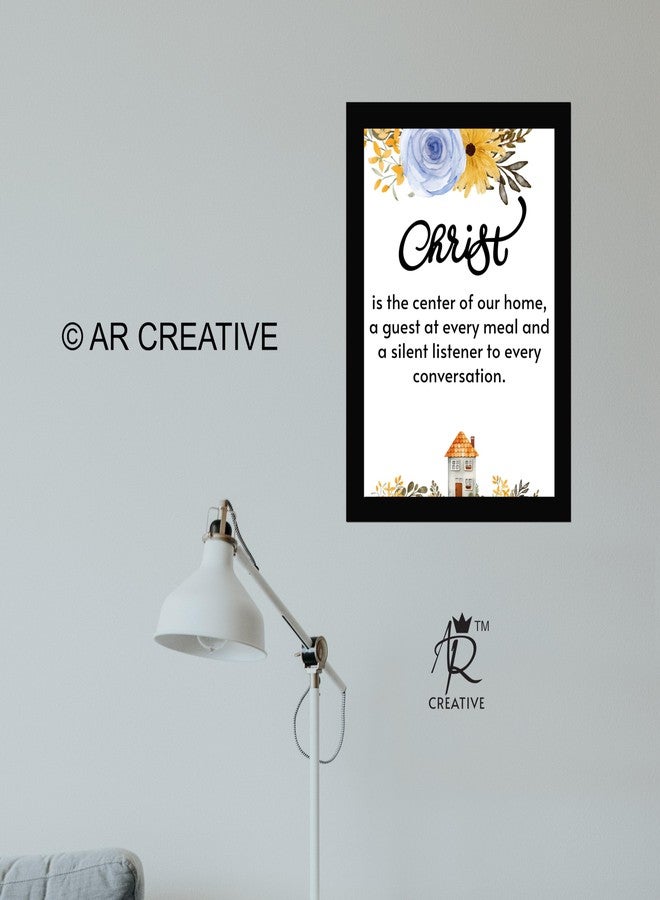 AR Creative Christ Is The Center Bible Verse Wall Photo Framed Wall Poster, Bible Quotes Print with Frame, Home (13.6 inch x 10.2 inch) Multicolor - Image 3