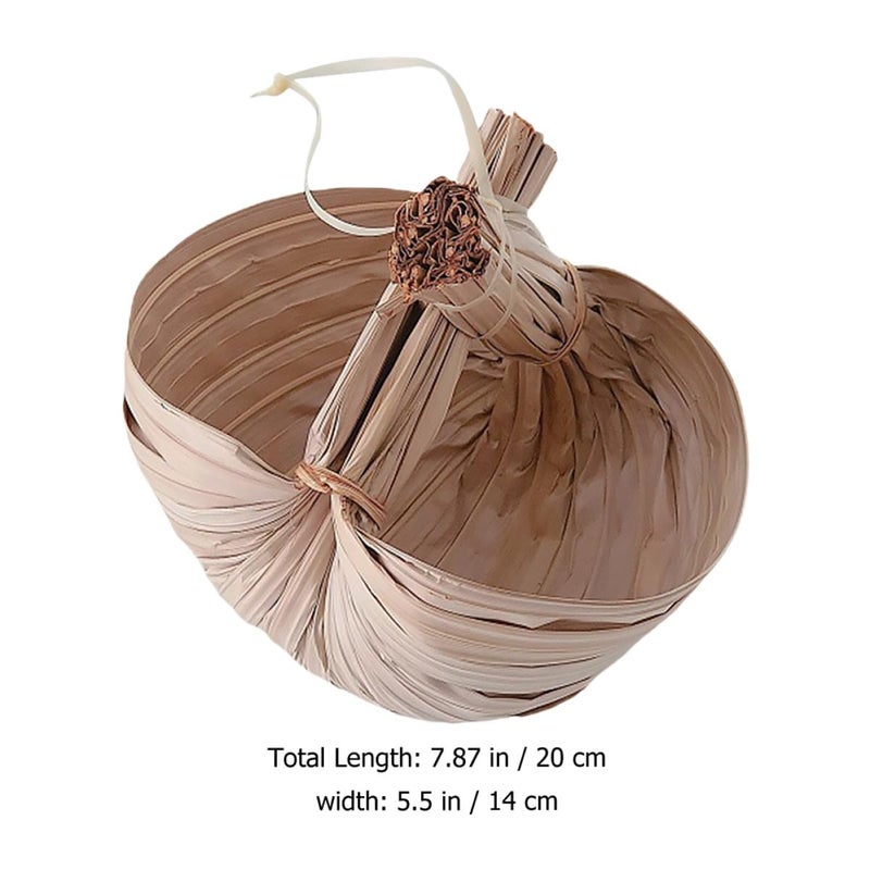 Handmade Woven Palm Leaf Bowl 15x10cm For Dessert Ice Cream Fruit Salad Party Serving - Image 3