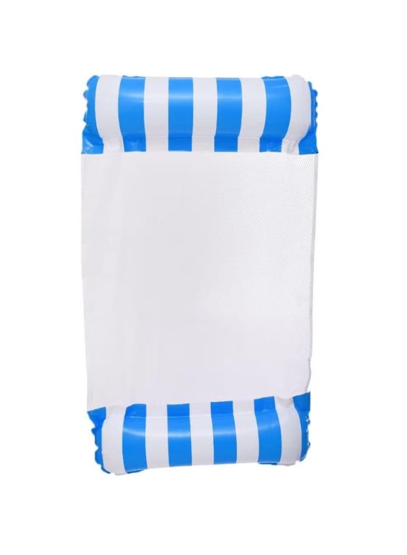 عوامة سباحة نيوبرين قابلة للنفخ مع شبكة مرتبة للسباحة 130 سم - ازرق ابيض