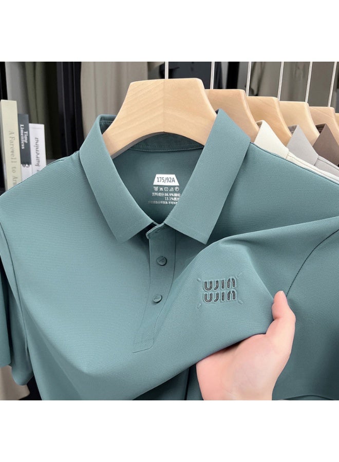High-End Short Sleeve Polo Shirt for Middle-Aged Men Casual Turn-down Collar Seamless Comfortable Summer Half Sleeve Top