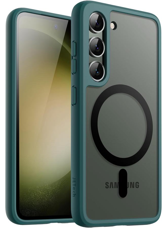 جي تيك جراب مغناطيسي لهاتف Samsung Galaxy S23 Plus S23 Plus 5G مقاس 6.6 بوصة متوافق مع Magsafe غطاء خلفي شفاف غير لامع مقاوم للصدمات باللون الأخضر الداكن - Image 1