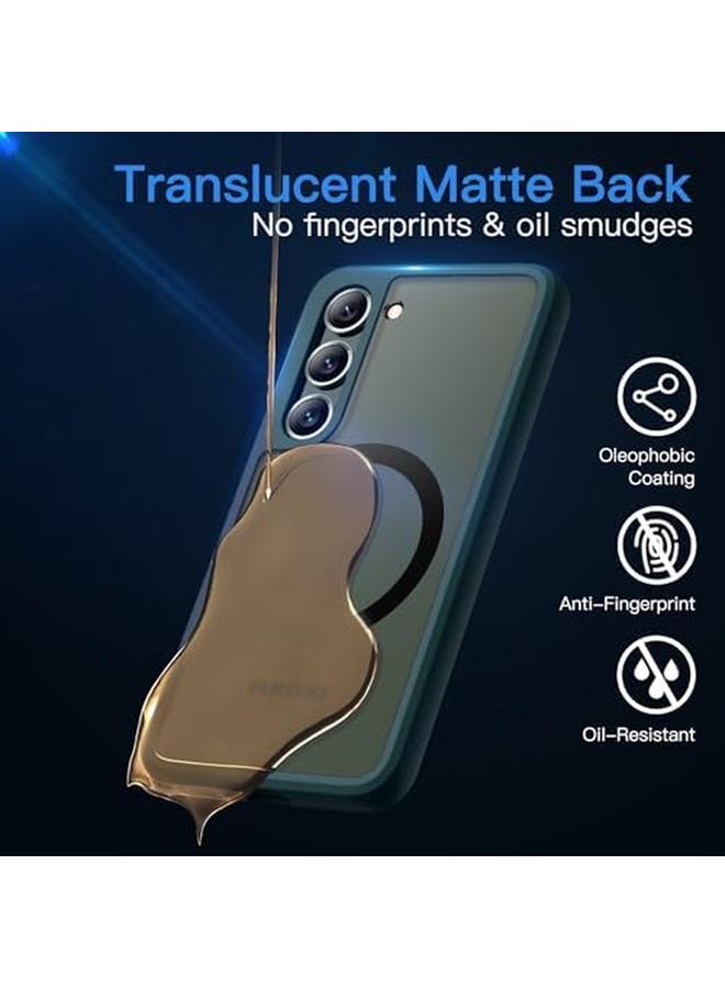 جي تيك جراب مغناطيسي لهاتف Samsung Galaxy S23 Plus S23 Plus 5G مقاس 6.6 بوصة متوافق مع Magsafe غطاء خلفي شفاف غير لامع مقاوم للصدمات باللون الأخضر الداكن - Image 5