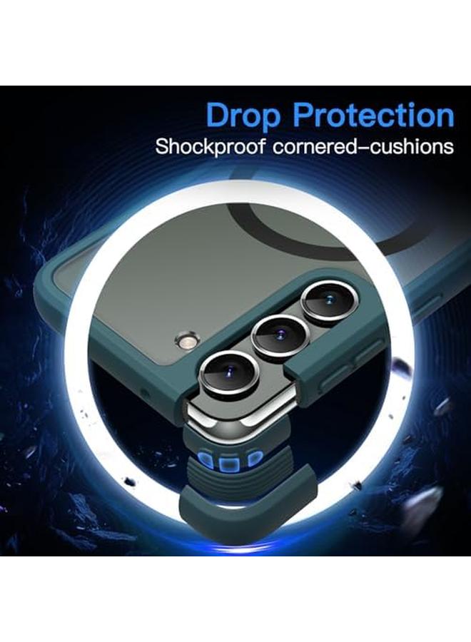 جي تيك جراب مغناطيسي لهاتف Samsung Galaxy S23 Plus S23 Plus 5G مقاس 6.6 بوصة متوافق مع Magsafe غطاء خلفي شفاف غير لامع مقاوم للصدمات باللون الأخضر الداكن - Image 4