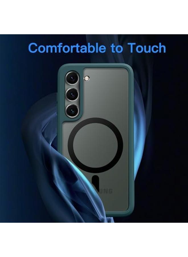 جي تيك جراب مغناطيسي لهاتف Samsung Galaxy S23 Plus S23 Plus 5G مقاس 6.6 بوصة متوافق مع Magsafe غطاء خلفي شفاف غير لامع مقاوم للصدمات باللون الأخضر الداكن - Image 3