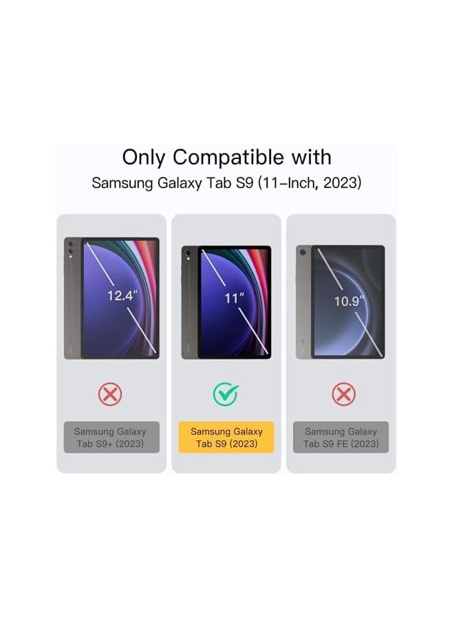 جي تيك حافظة لجهاز سامسونج جالاكسي تاب S9 مقاس 11 بوصة مع حامل قلم S، ظهر شفاف من البولي كربونات، غطاء تابلت بحامل ثلاثي الطي مقاوم للصدمات، تنبيه/غفو تلقائي (أسود جرافيت) - Image 2