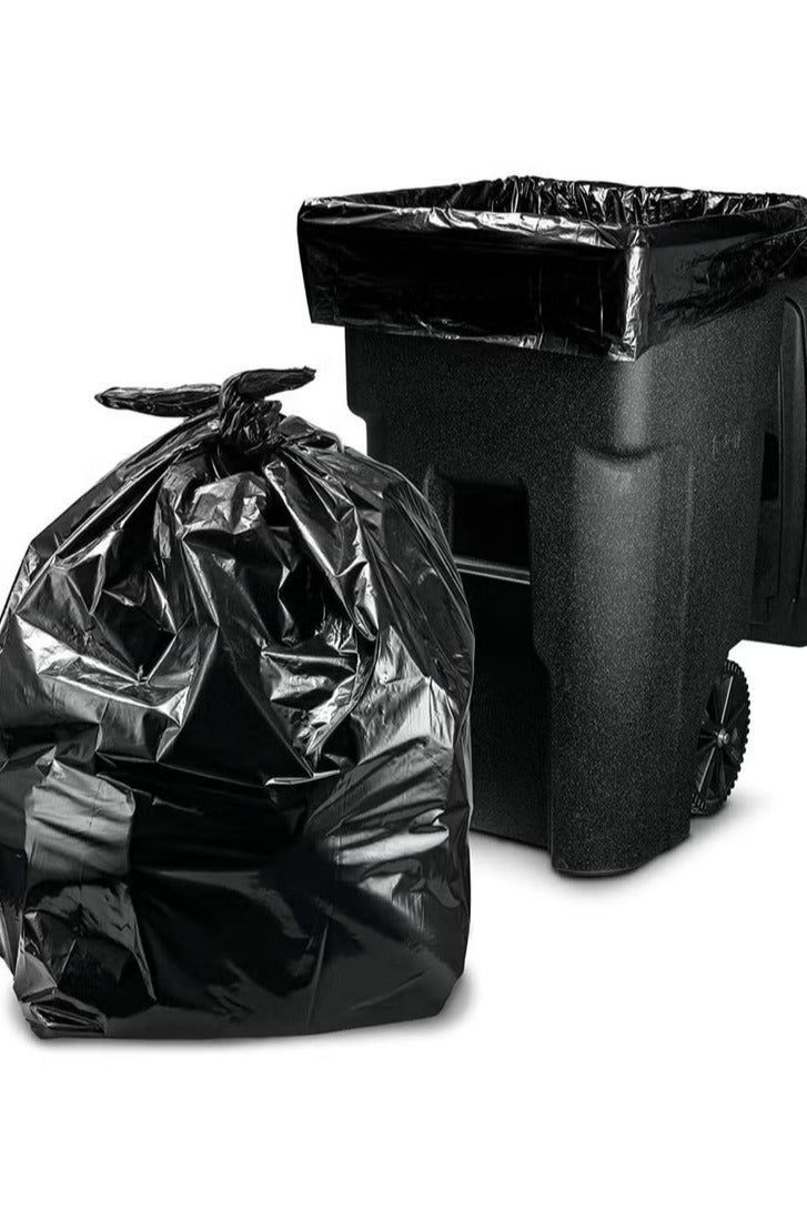 Laseta 100 قطعة من أكياس القمامة المنزلية مناسبة لسلات القمامة أقل من 50 لتر، سوداء وسميكة، مناسبة لمكتب المنزل، ممتلكات الفنادق، النظافة، أكياس قمامة كبيرة، مكتب المنزل 60*80 سم، حزمتين من 100 كيس قمامة. - Image 5