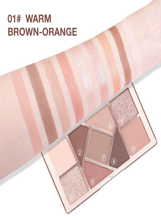 AMY'S DIARY Matte taupe Shimmer Eye Shadow Palette Makeup,Eyeshadow Long Lasting Waterproof Cruelty-Free, 9 Blendable Shades in Smooth Matte and Shimmer Finishes with Gorgeous Pearls for woman - Image 5