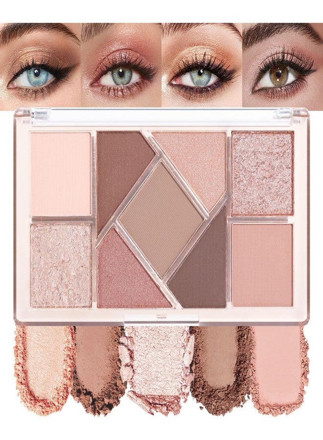 AMY'S DIARY Matte taupe Shimmer Eye Shadow Palette Makeup,Eyeshadow Long Lasting Waterproof Cruelty-Free, 9 Blendable Shades in Smooth Matte and Shimmer Finishes with Gorgeous Pearls for woman - Image 1