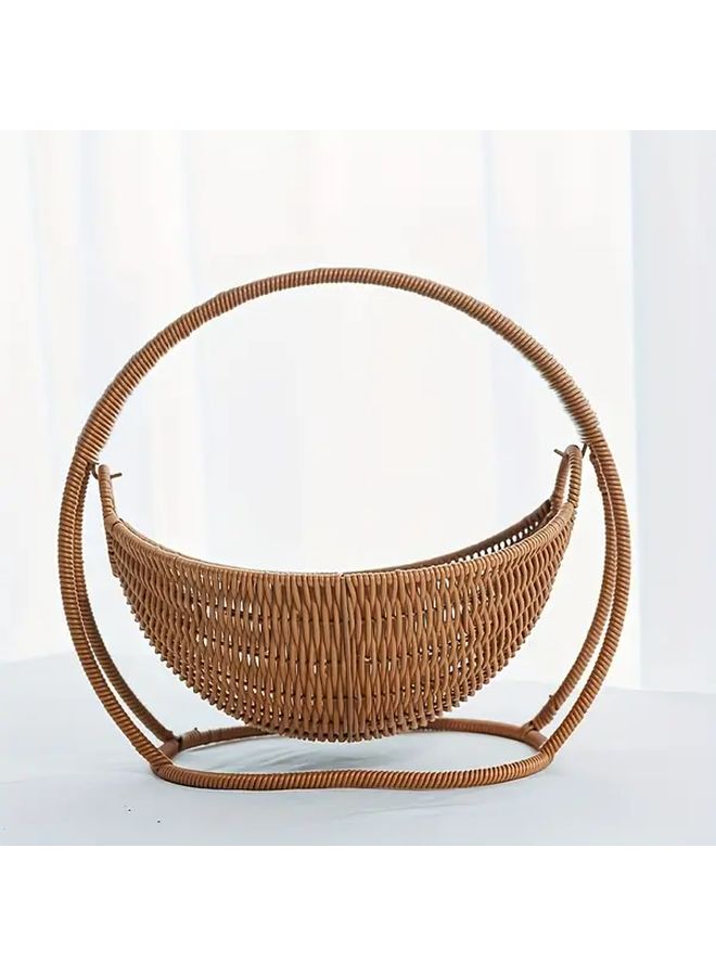 Brown Handwoven Cat Hammock Easy Assemble Durable Pet Bed Indoor Comfortable Gift - Image 1