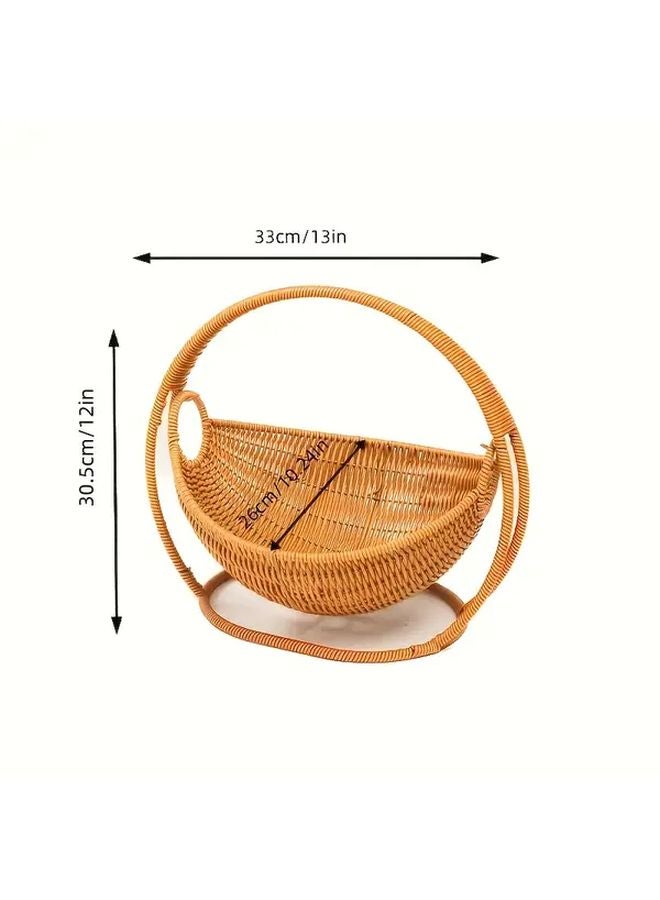 Brown Handwoven Cat Hammock Easy Assemble Durable Pet Bed Indoor Comfortable Gift - Image 3