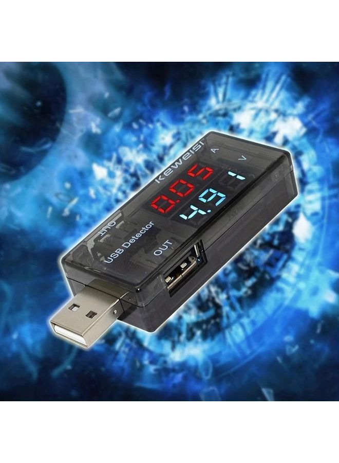 Compact Dual Digital Display USB Charger Detector Black ABS Case Voltage Current Tester - Image 5