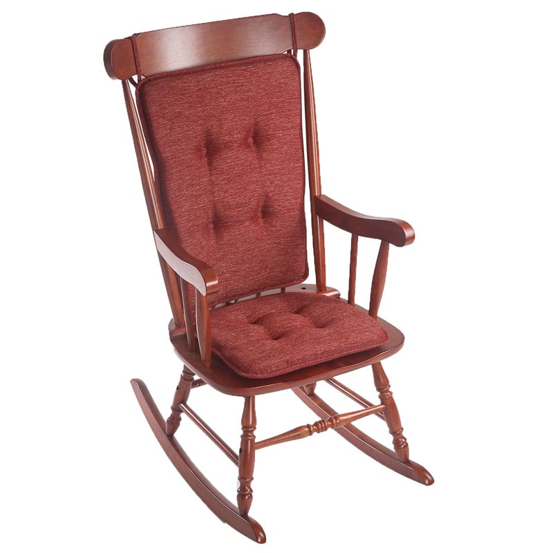 Klear Vu Embrace Rocking Chair Cushion Assembled in The USA Tufted Back Pads for Living Room Nursery or Home Office 16x15 Seat and 24x17 Seatback 2 Piece Set Red