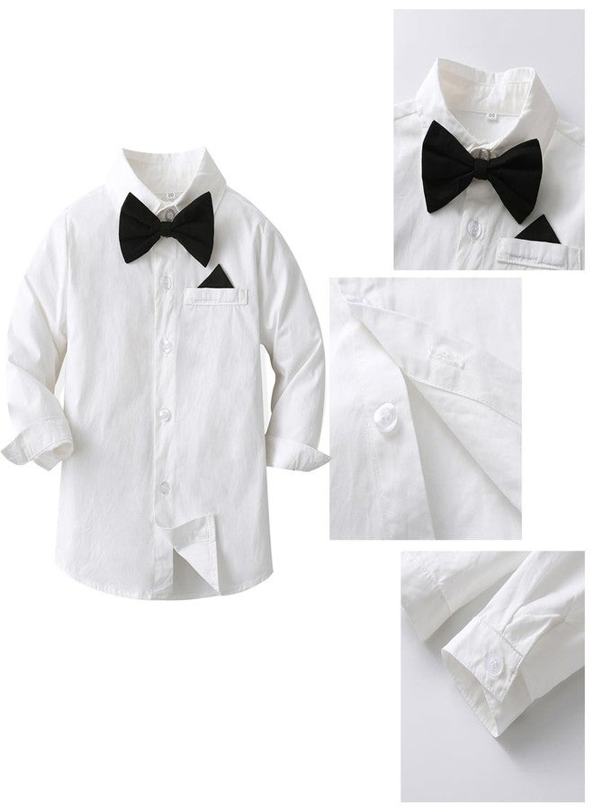 CORATED Toddler Dress Suits Baby Boys Clothes Sets Bowtie Shirts Suspenders Pants 4pcs Gentleman Outfits Suit 6 Month 6 Years(BB-Black 3T) - Image 4