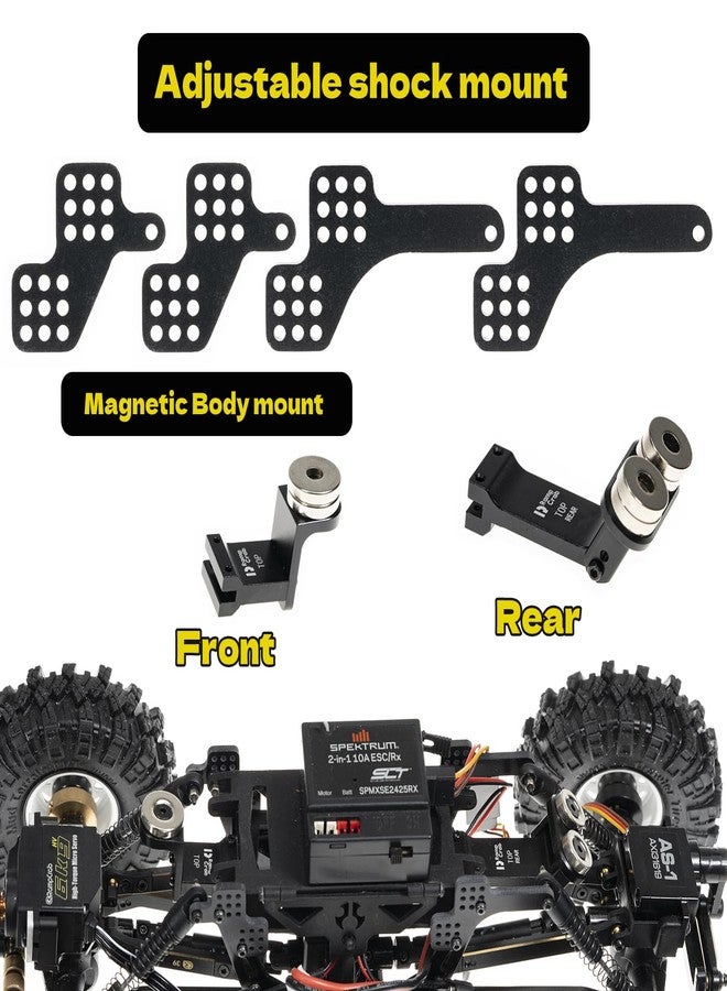 RampCrab High Clearance 4 Links Set for AX24, Front Extend 6mm, Rear Extend 18, Stainless Steel Links Set, Upgrade Parts for AX24 XC-1, 1/24 RC Crawler Car Upgrade Accessories - Image 4