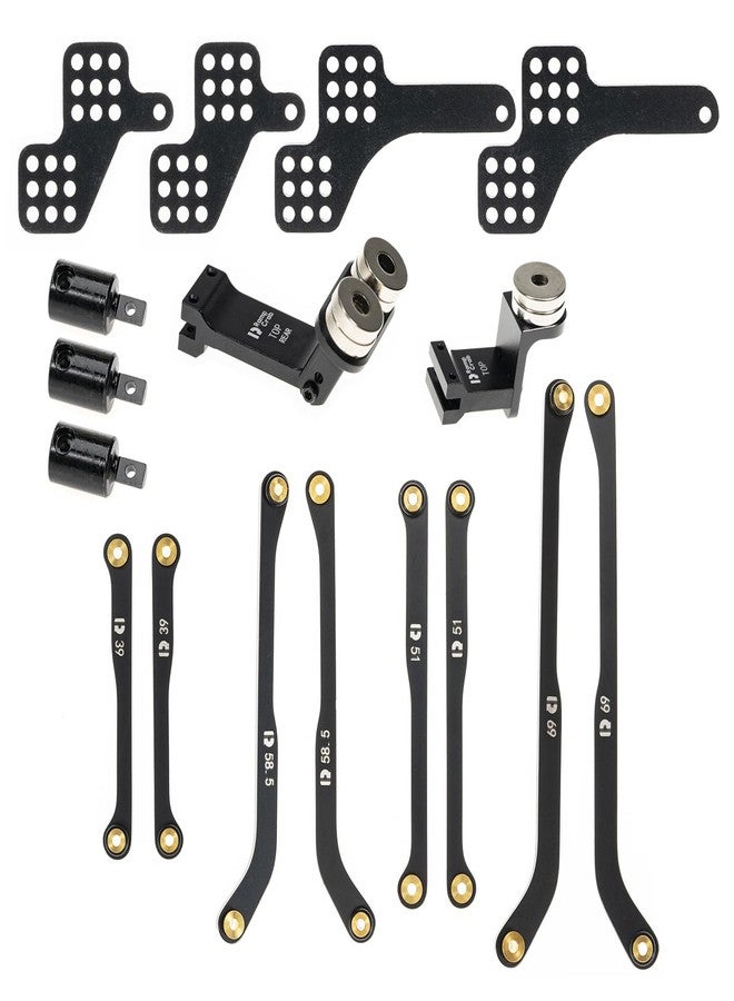 RampCrab High Clearance 4 Links Set for AX24, Front Extend 6mm, Rear Extend 18, Stainless Steel Links Set, Upgrade Parts for AX24 XC-1, 1/24 RC Crawler Car Upgrade Accessories - Image 1