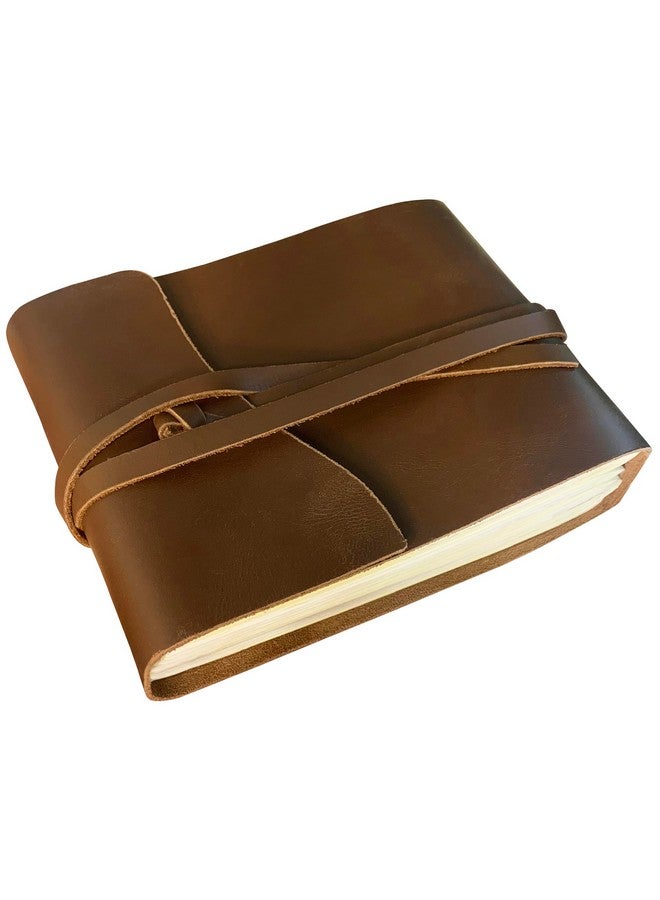 Rustic Town Rustic Town Leather Photo Album (Handcrafted Papers) - Scrapbook Style Pages for 4x6 or 5x7 inches Birthday, Memories, Wedding Photos (Cream (Beige) Paper) Medium  - Image 1