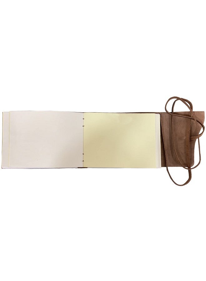 Rustic Town Rustic Town Leather Photo Album (Handcrafted Papers) - Scrapbook Style Pages for 4x6 or 5x7 inches Birthday, Memories, Wedding Photos (Cream (Beige) Paper) Medium  - Image 3
