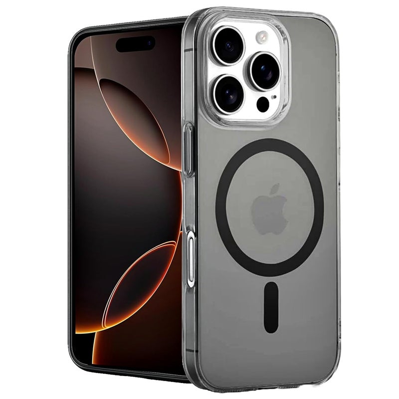 SHINESTAR Shockproof Ultra-Hybrid Back Case Cover for iPhone 16 Pro | Crystal Clear Transparent Case | MagSafe Compatible Back Cover for iPhone 16 Pro | Transparent, Stylish & Drop-Proof - - Black - Image 5