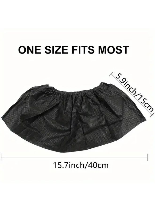Black Disposable Non Slip Shoe Covers 100 Pack For Indoor Outdoor Workplace - Image 2