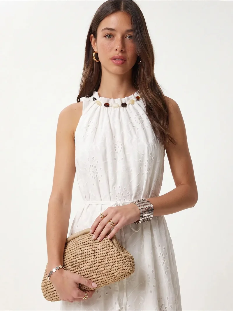 Happiness İstanbul White ISTANBUL Modal-Blend Maxi Dress for Women | Best Price UAE