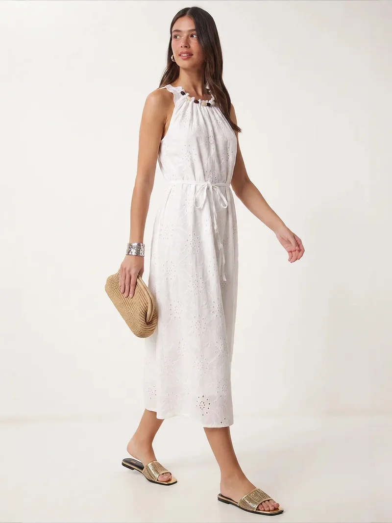 Happiness İstanbul White ISTANBUL Modal-Blend Maxi Dress for Women | Best Price UAE