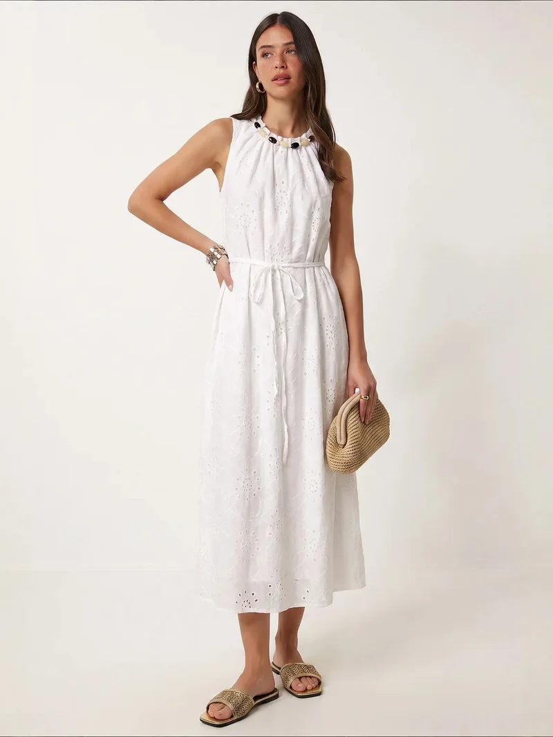Happiness İstanbul White ISTANBUL Modal-Blend Maxi Dress for Women | Best Price UAE