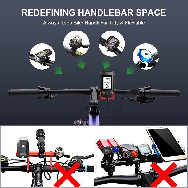 Excefore Bike Headlights with LCD Display Speedometer and Horn USB Rechargeable Bicycle Computer Waterproof LED Flashlight and Odometer for Cycling - Image 5
