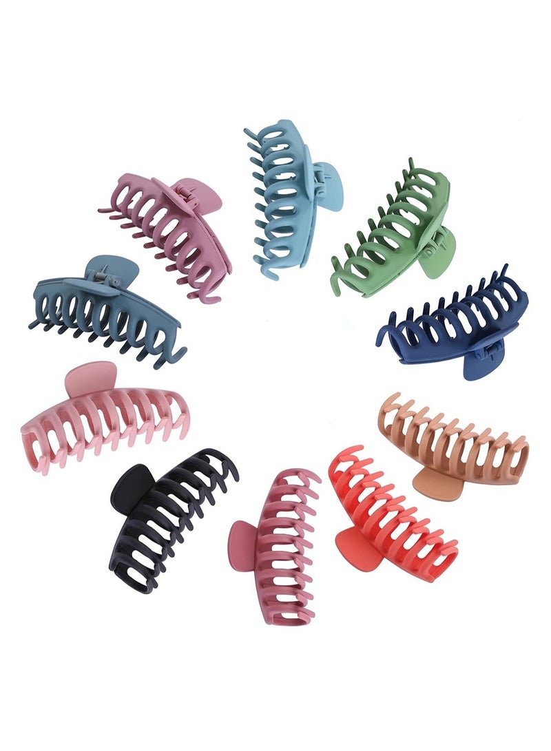 Captaintech 10 Colors Hair Big Claw Clips Matte Nonslip Large Hair Clamps Fit Thin Hair and Thick Hair Trendy Jaw Hair Clips Strong Hold Hair Clips Suitable for Women Fashion Hair Styling Accessories - Image 1