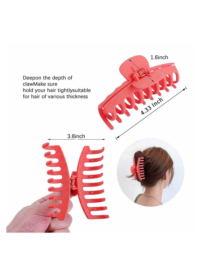 Captaintech 10 Colors Hair Big Claw Clips Matte Nonslip Large Hair Clamps Fit Thin Hair and Thick Hair Trendy Jaw Hair Clips Strong Hold Hair Clips Suitable for Women Fashion Hair Styling Accessories - Image 2