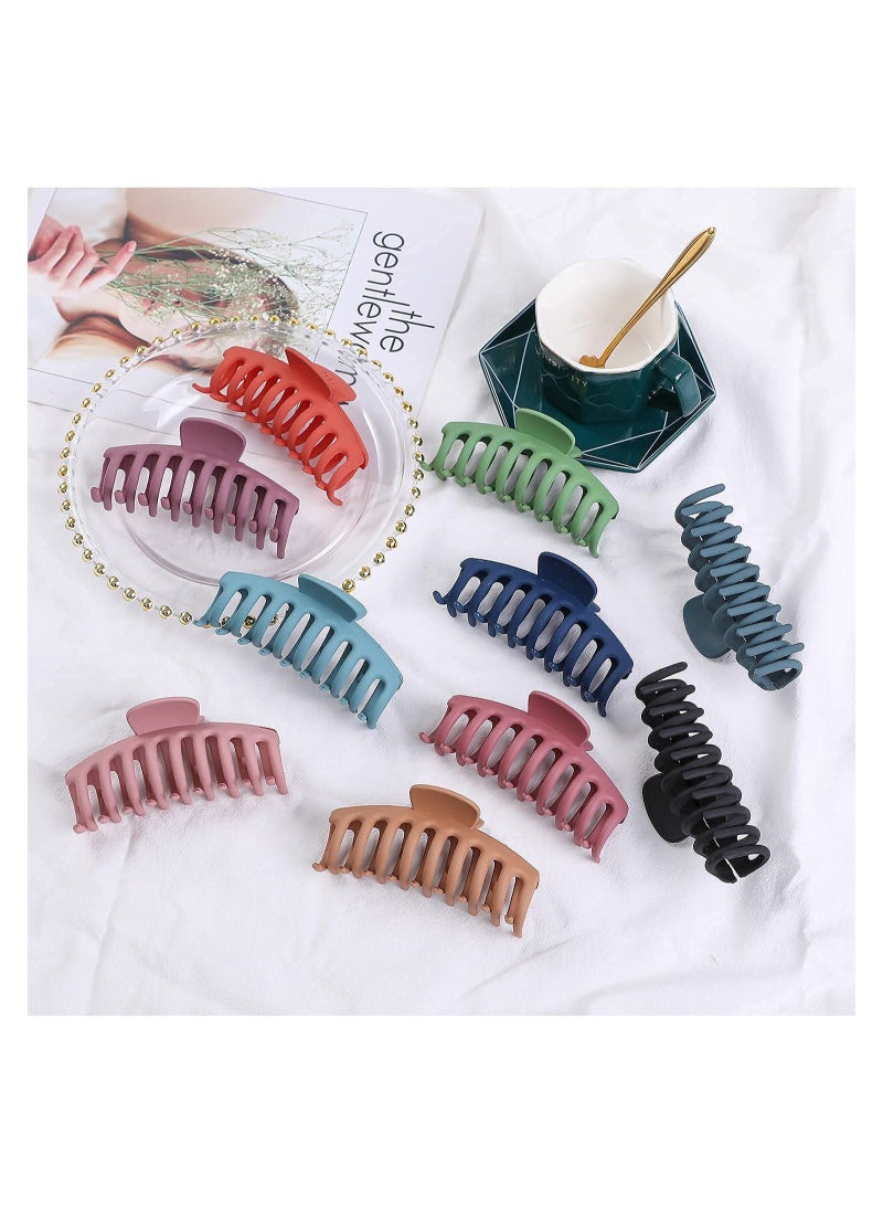 Captaintech 10 Colors Hair Big Claw Clips Matte Nonslip Large Hair Clamps Fit Thin Hair and Thick Hair Trendy Jaw Hair Clips Strong Hold Hair Clips Suitable for Women Fashion Hair Styling Accessories - Image 4