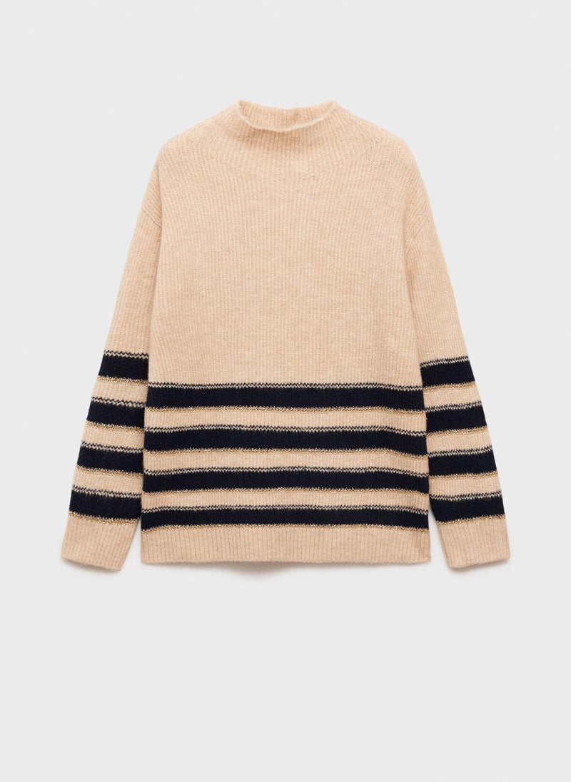 MANGO Perkins-Neck Striped Sweater  - Image 5