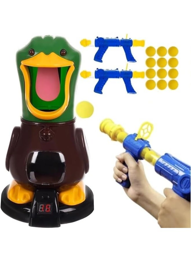 Duck Hunt Shooting Toy Game with LED Score Display Includes 2 Blaster Guns 2 Gunsights 12 Soft Foam Balls Battery Operated Multiplayer Target Game  - Image 1