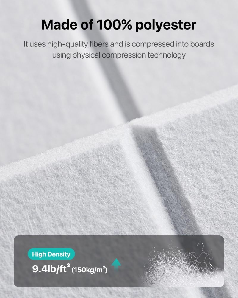 High Density Acoustic Foam Panels 30x30cm 18-Pack NRC 0.92 Rating - Self Adhesive Peel And Stick Non-Toxic Polyester Fiber Soundproofing Panels For Home Studio Podcast Room Office - Image 4