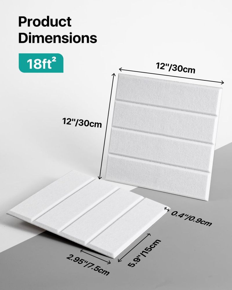 High Density Acoustic Foam Panels 30x30cm 18-Pack NRC 0.92 Rating - Self Adhesive Peel And Stick Non-Toxic Polyester Fiber Soundproofing Panels For Home Studio Podcast Room Office - Image 5