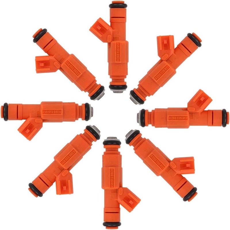 ANGLEWIDE 8Pcs Fuel Injectors Set 0280155917 for Ford F-150, F-250, F-350, Lincoln Navigator - Image 1