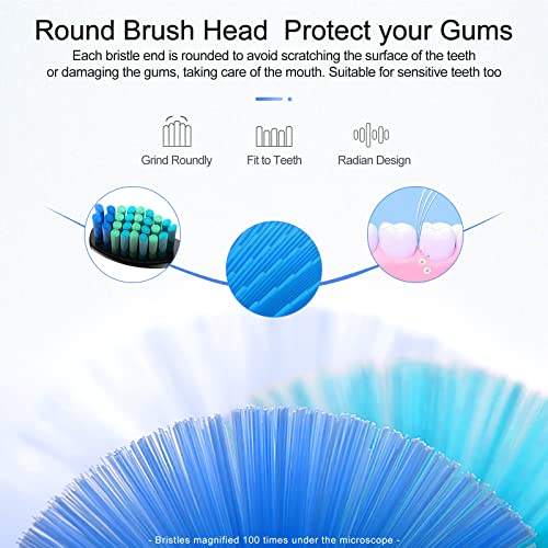 teeteck 5 Pack Electric Toothbrush Replacement Heads Compatible with Fairywill,Toothbrush Heads Compatible with FW-507/508/551/515/917/959/2011,FW-D1/D3/D7/D8 - Image 4